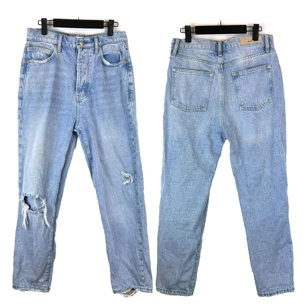 Betro Simone Anthropologie Distressed Lightwash Mom Crop Jeans 29